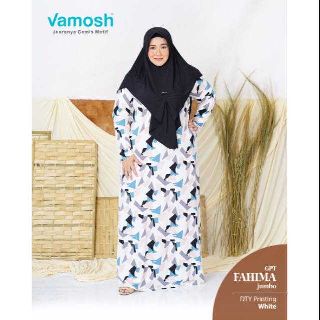 FAHIMA Busana muslim, Maxi Dress, Gamis Jumbo Big Size uk Gede Banget MOTIF PRINTING XXXXL By VAMOSH
