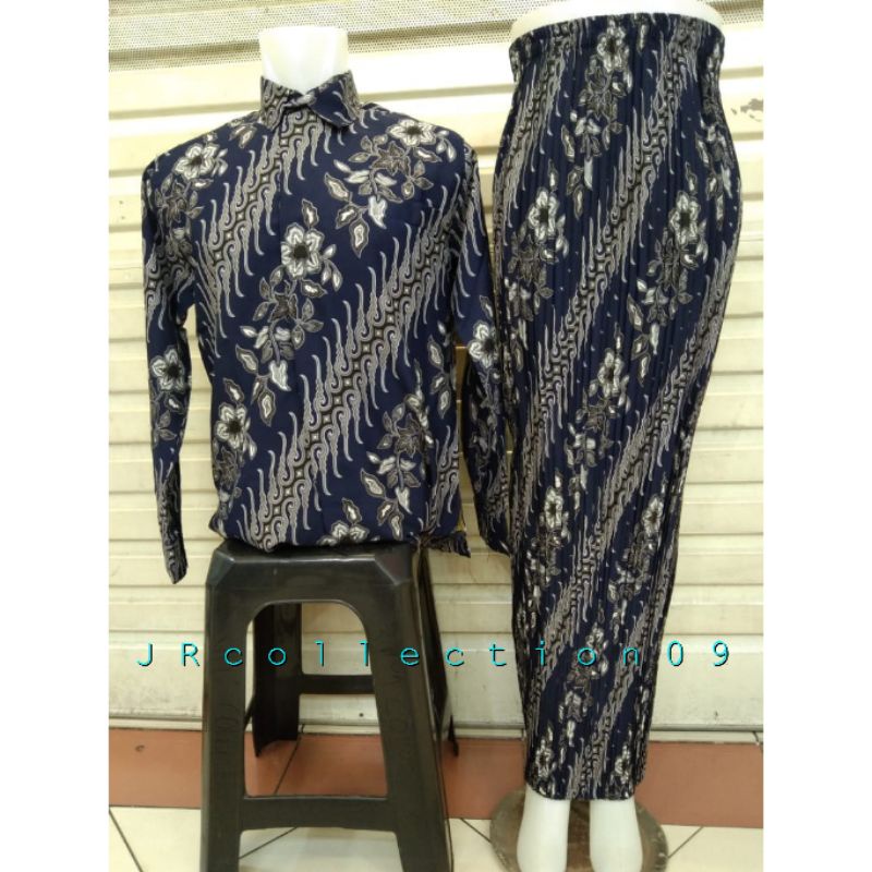 SET COUPLE BATIK + ROK PRISKET / BATIK + ROK COUPLE / BATIK LENGAN PANJANG