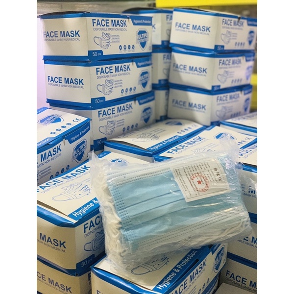 Disposable Protective Masker 3ply Mask earloop isi 50 pcs