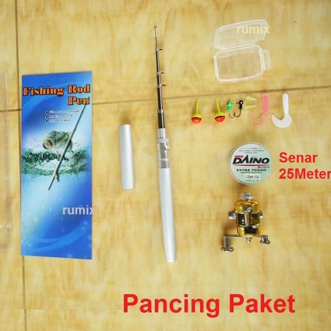 Pancingan Pulpen Mini Fishing Rod Pen Joran Pancing Pulpen Pancingan - Pena Hitam