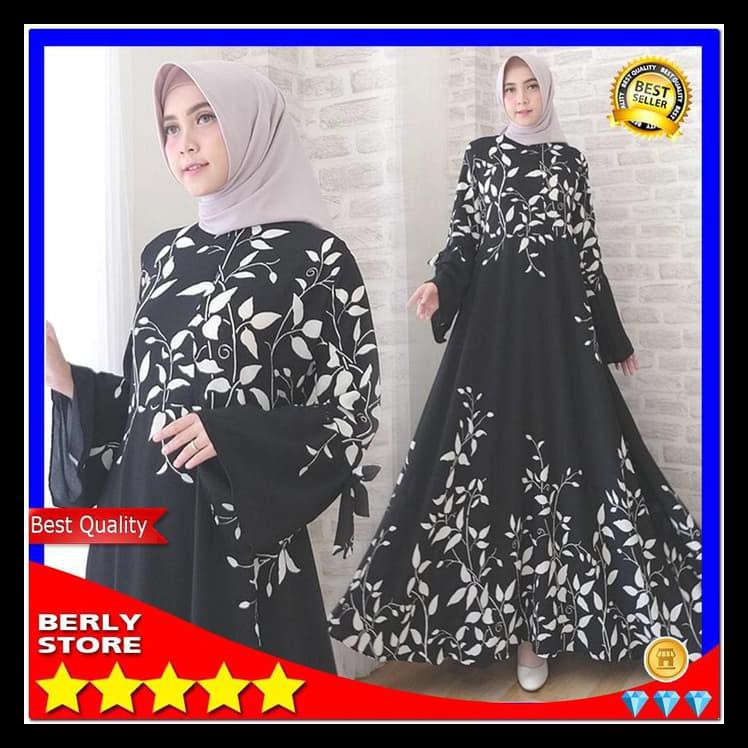 Baju Gamis Syari Wanita Bahan Baloteli Pinggang Belakang Karet TRENDY
