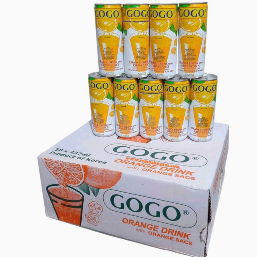 

Gogo Orange Minuman Kaleng Jus Jeruk 1 Dus @ 237 ml isi 30 Pcs