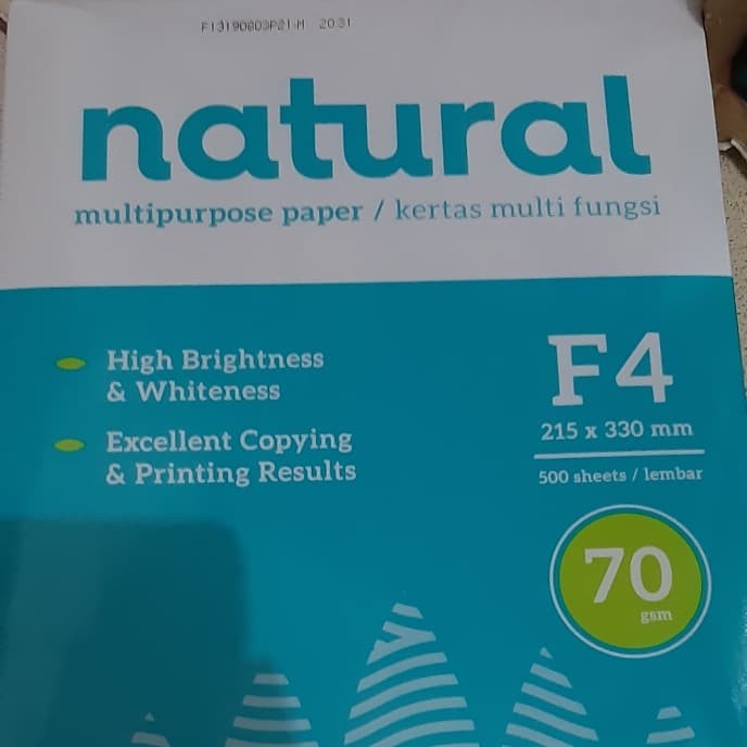 

Kertas NATURAL F4 70GR