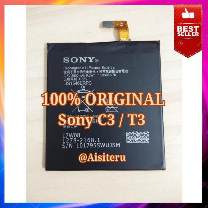 Acc Hp Sony C3 Dual D2502 C2502 C2533 T3 D2533 D5103 Original Baterai