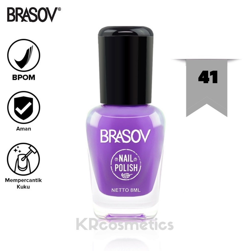 BRASOV Nail Polish Assorted Colours Nail Rainbow 24 warna 8 ml