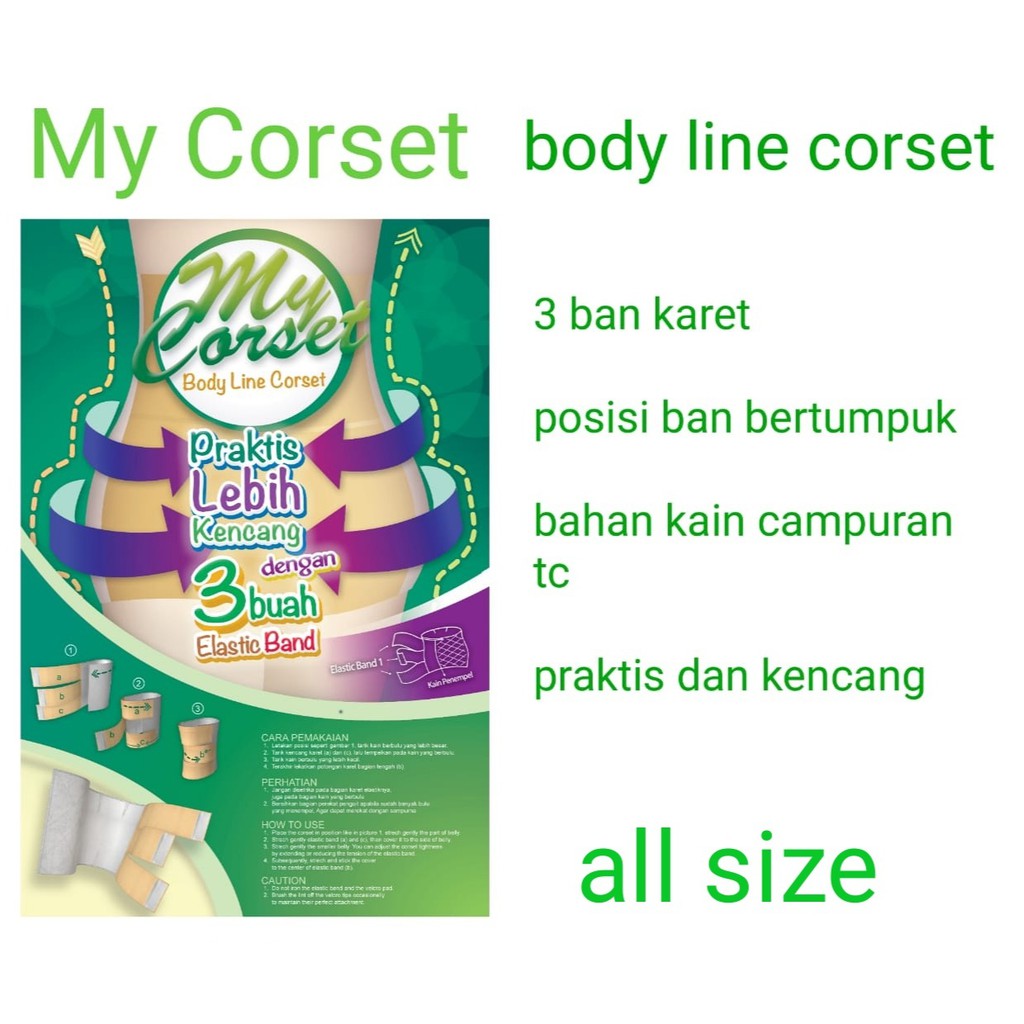 MAMA SLIM BODY LINE MY CORSET HIJAU /GURITA IBU SETELAH MELAHIRKAN