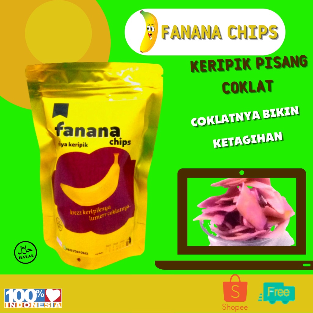 

FANANA CHIPS KERIPIK PISANG COKLAT LUMER SNACK MAKANAN RINGAN KEKINIAN RASA TARO