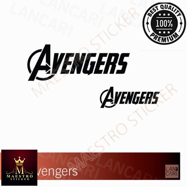 

M.STICKER Sticker Cutting The Avengers Movie Vinyl Cut Stiker - Hitam