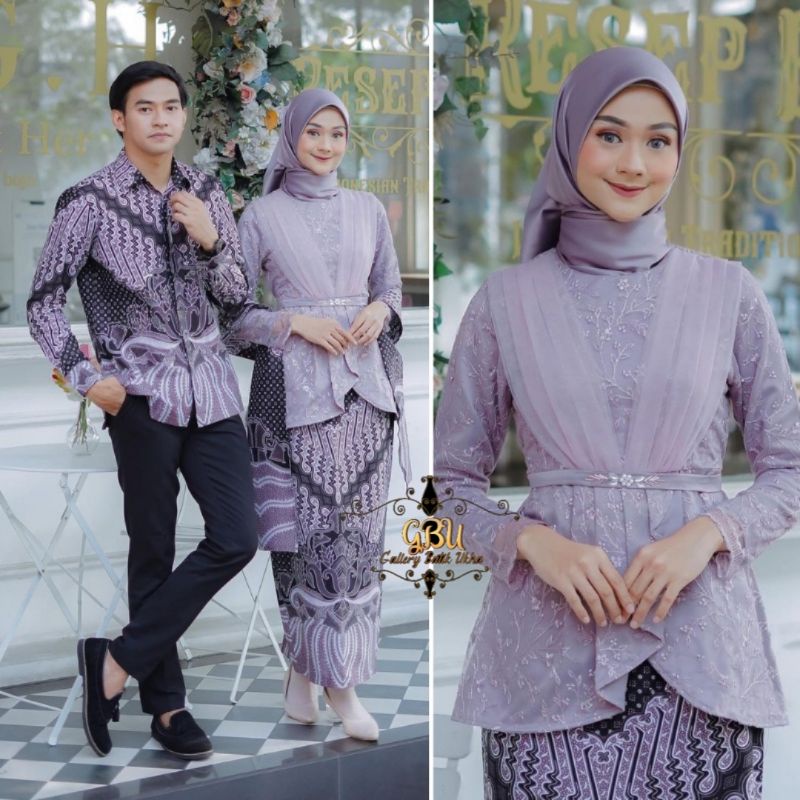 Batik Couple Kebaya Modern Kebaya Tunangan Lamaran Baju Wisuda Batik Brukat Terbaru