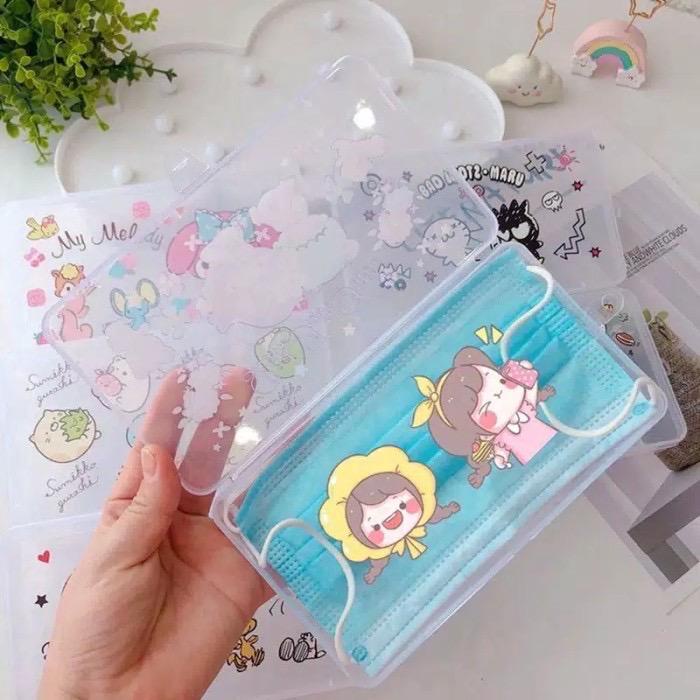 Kotak Masker/Tempat Masker/Tempat Masker Plastik/Kotak Masker Karakter/Tempat Penyimpanan Masker Kes