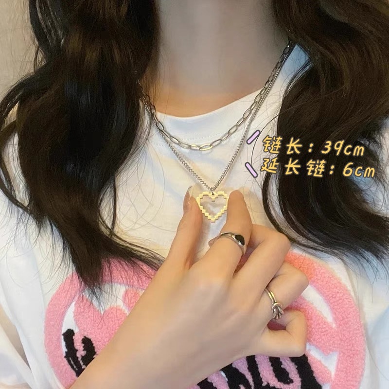 Double Necklace Accessories Simple Chain Personality