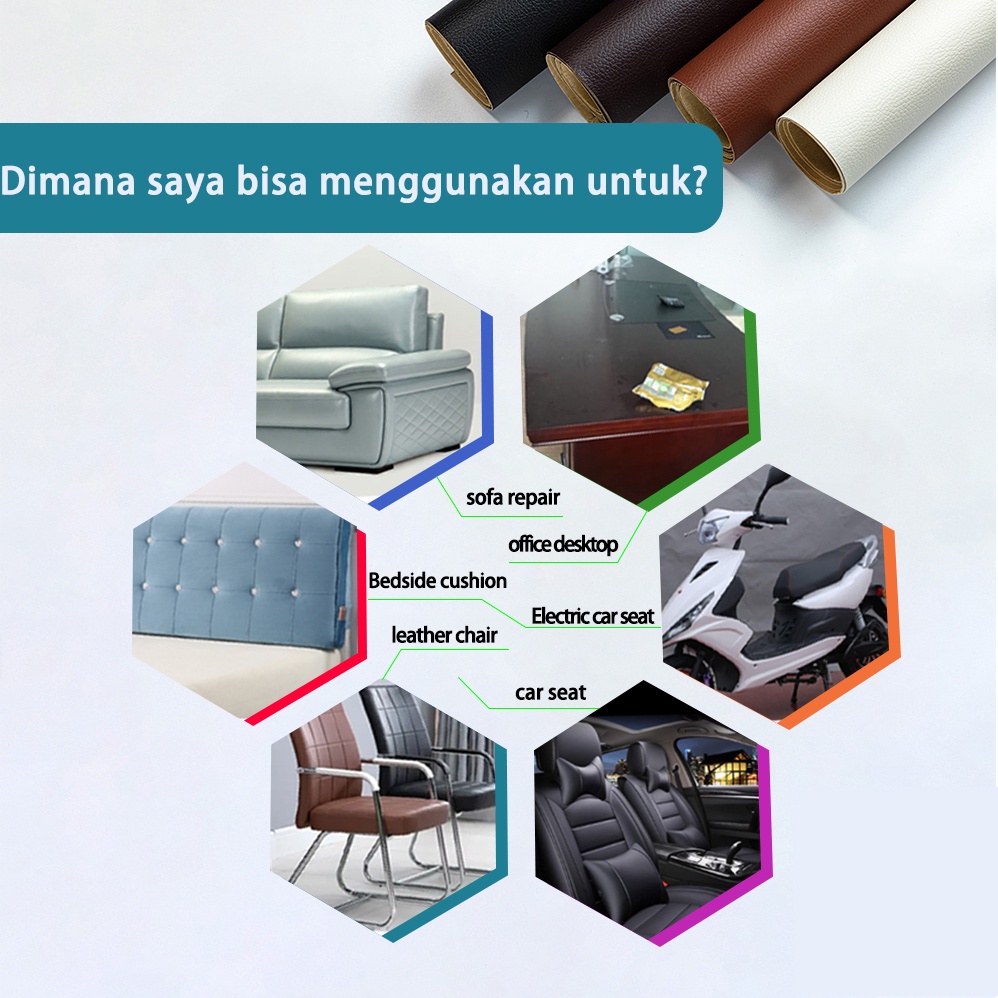 【siap di kirim kan】60cm*140cm Sticker Kulit Sofa Leather Repair Sticker Cover Perbaikan Kulit Yang Rusak Kulit Sofa Yang Terbuat Dari Kulit Kursi Tas Yang Berlubang Sticker Kulit PU