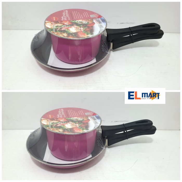 Maspion Pastela Set Milk Pan 14cm Frypan 20cm Panci Gagang Set 2pc