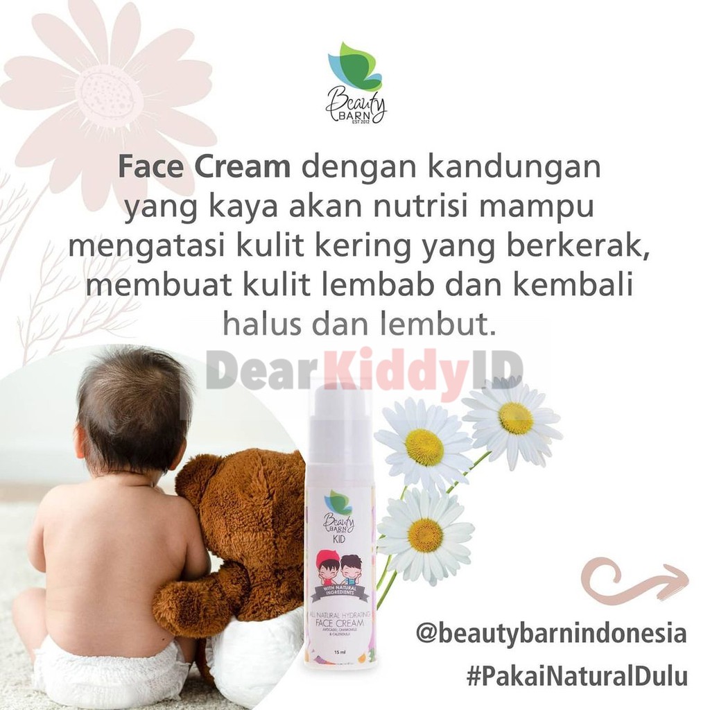 Beauty Barn Kids Hydrating Face Cream ORGANIC / Perawatan Wajah Bayi Anak &amp; Dewasa