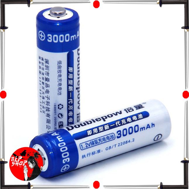 DOUBLEPOW Baterai Cas Ni-MH AA Rechargeable 1.2V 3000mAh 1 PCS - White