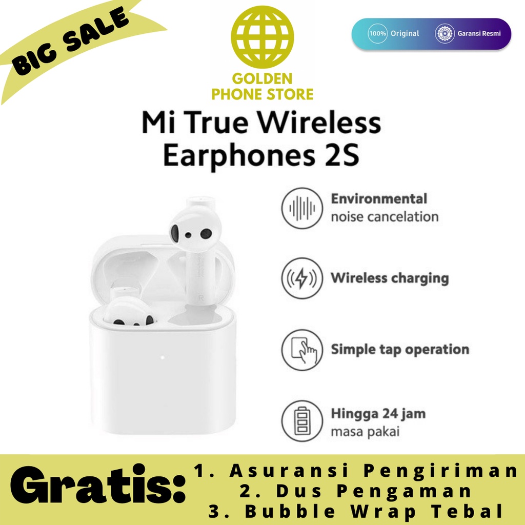 Xiaomi True Wireless TWS Earphone 2S Environmental Noise Cancellation Baterai 24 Jam