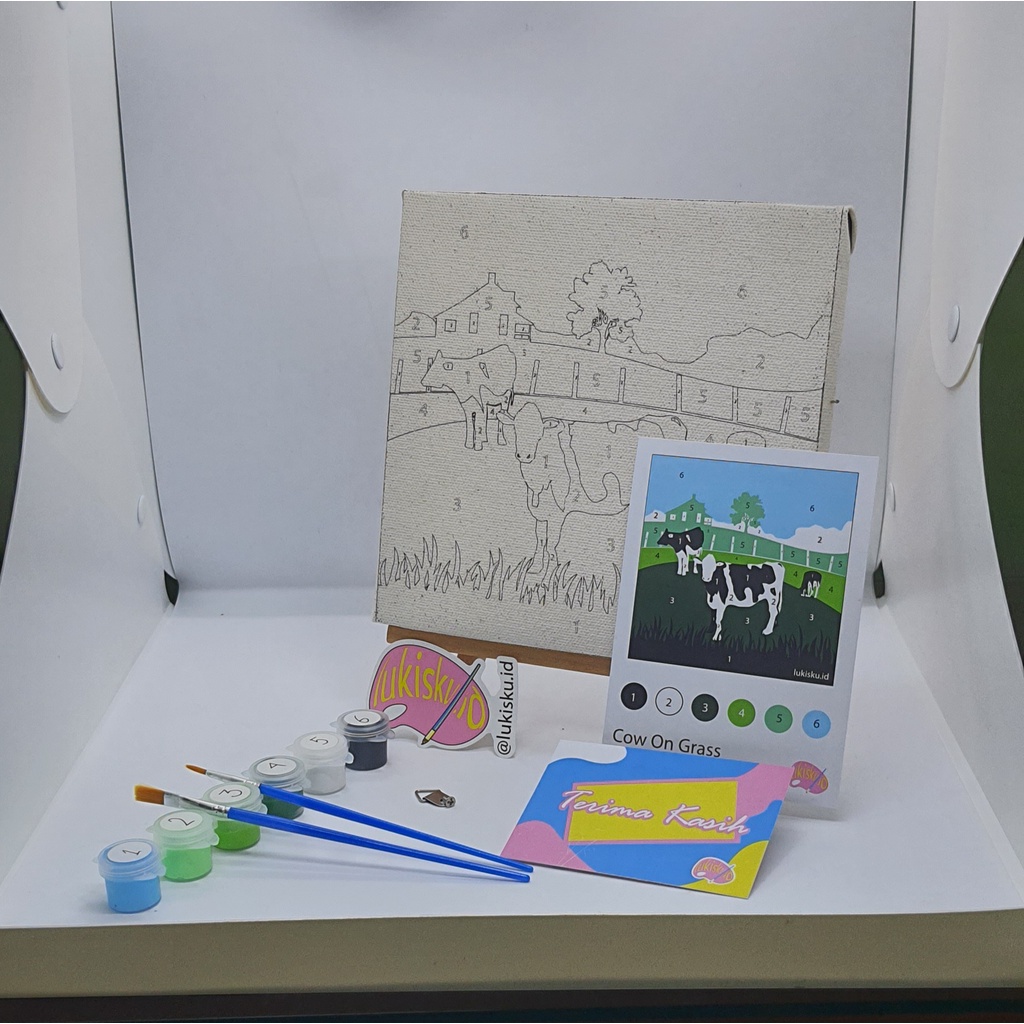 

Paint By Number Cow On Grass Kit 20x20 Cat Akrilik