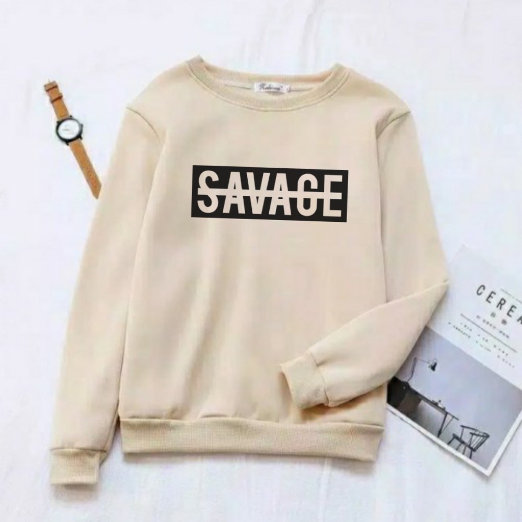 SWEATER UNISEX SAVAGE FLEECE TEBAL TERBARU,