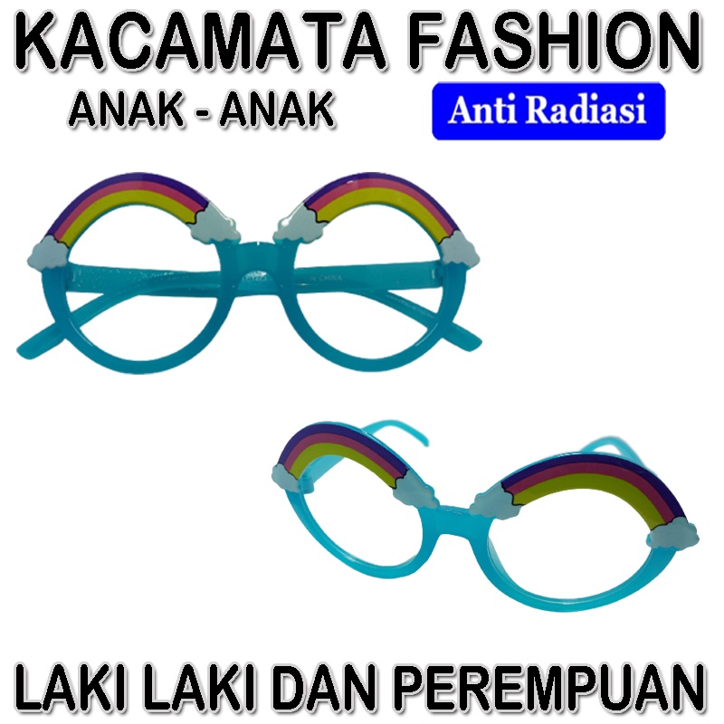 COD! Kacamata Anak Anti Radiasi Blue Light Kacamata Anti Radiasi Layar Hp Komputer Tv Frame Bulat Awan Pelangi Kaca mata Anak fashion Lucu Eye Glasses protection Kids Glasess