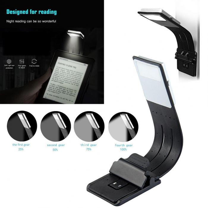 Lampu Baca LED Detachable Flexible Clip Bookmark Lights - KD-20 - OMLL8RBK Black