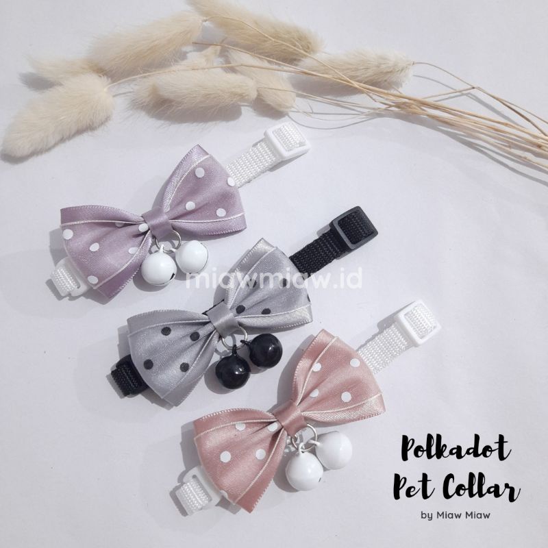 Kalung Kucing Pita Lonceng Polkadot by Miaw Miaw