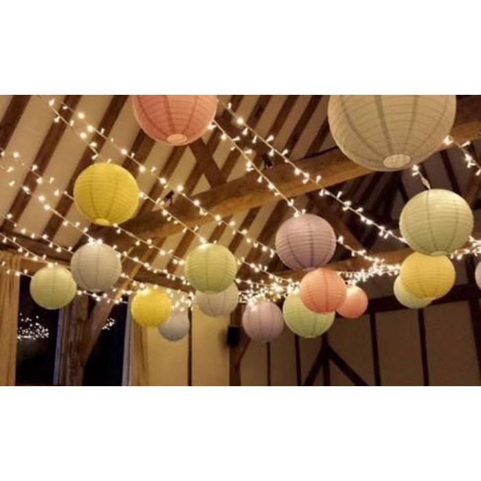 Lampion Kain Polos Warna Warni 20cm 8inch