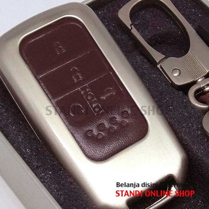 Sarung Kunci Remote Smartkey Cover Alloy Honda All New Civic Turbo Coklat