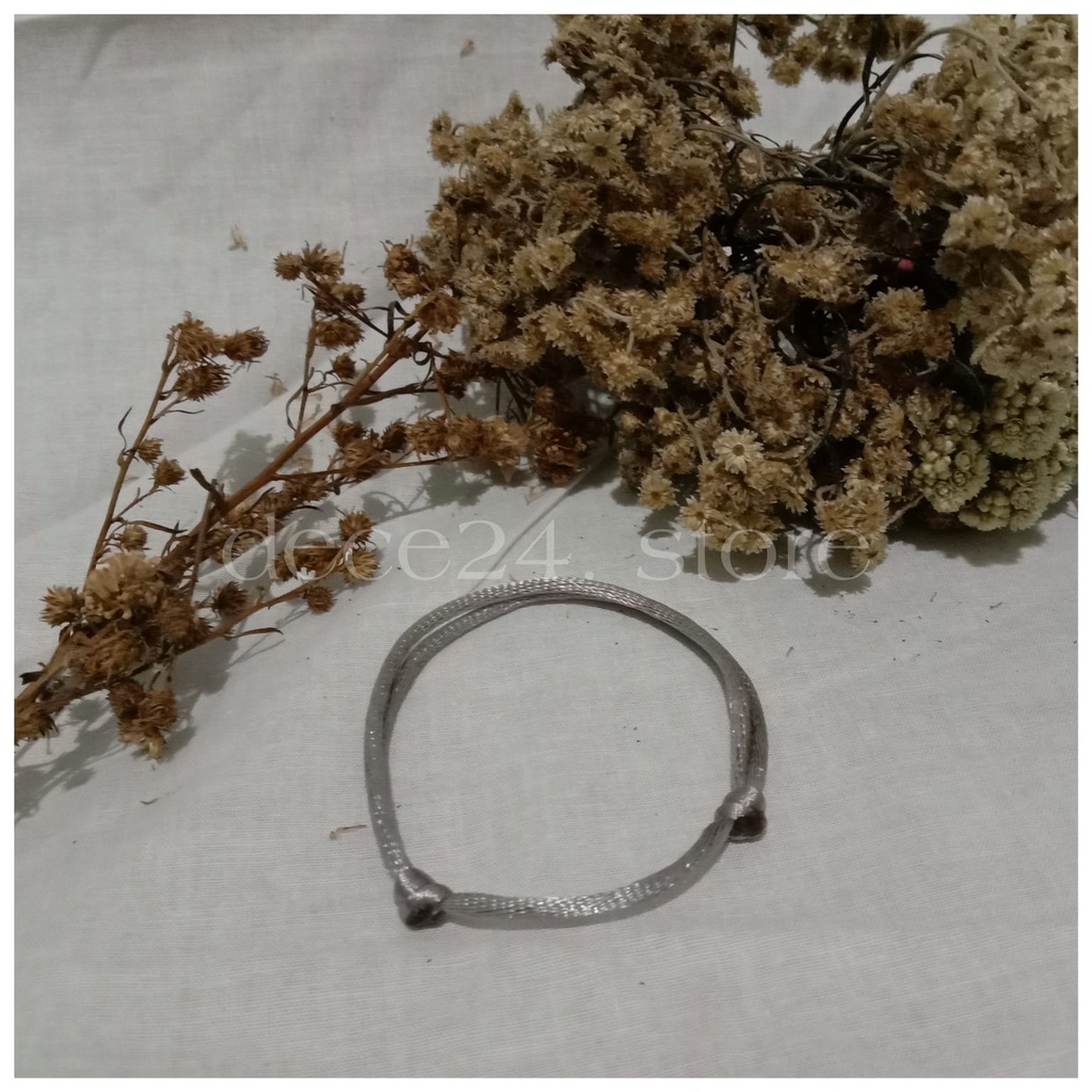 Gelang Tali Satin Silver 2mm