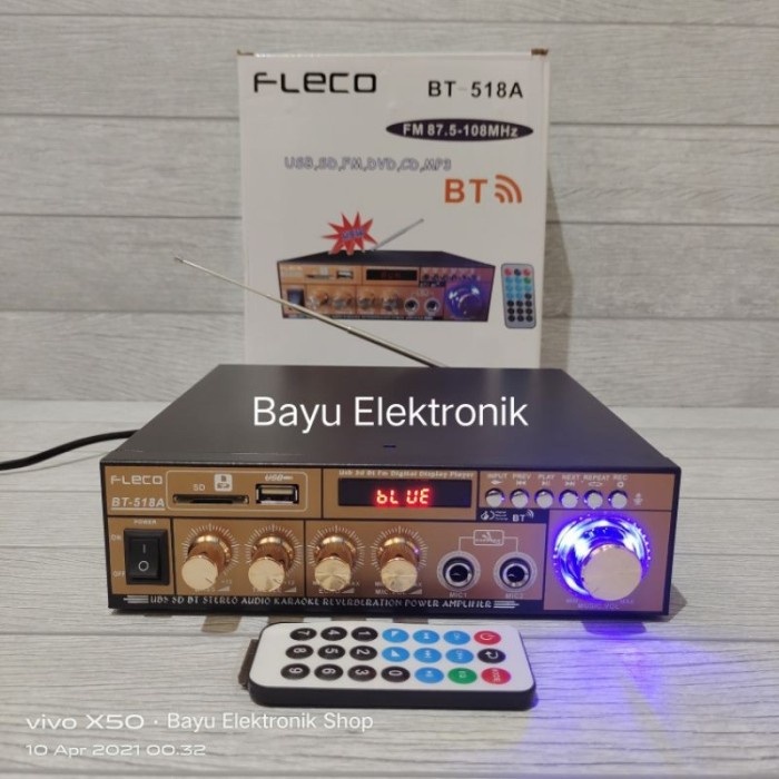 Power Amplifier Fleco BT-518A Amplifier Bluetooth Streo Karaoke Radio