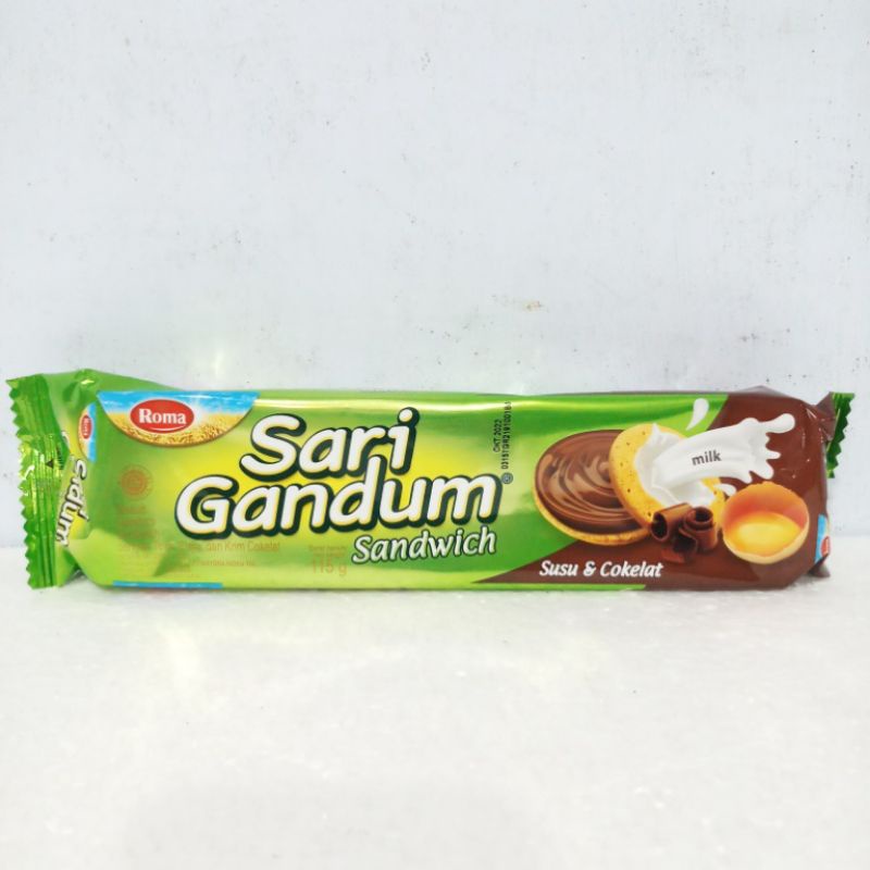 

Sari Gandum Sanwich lapis coklat 115gr