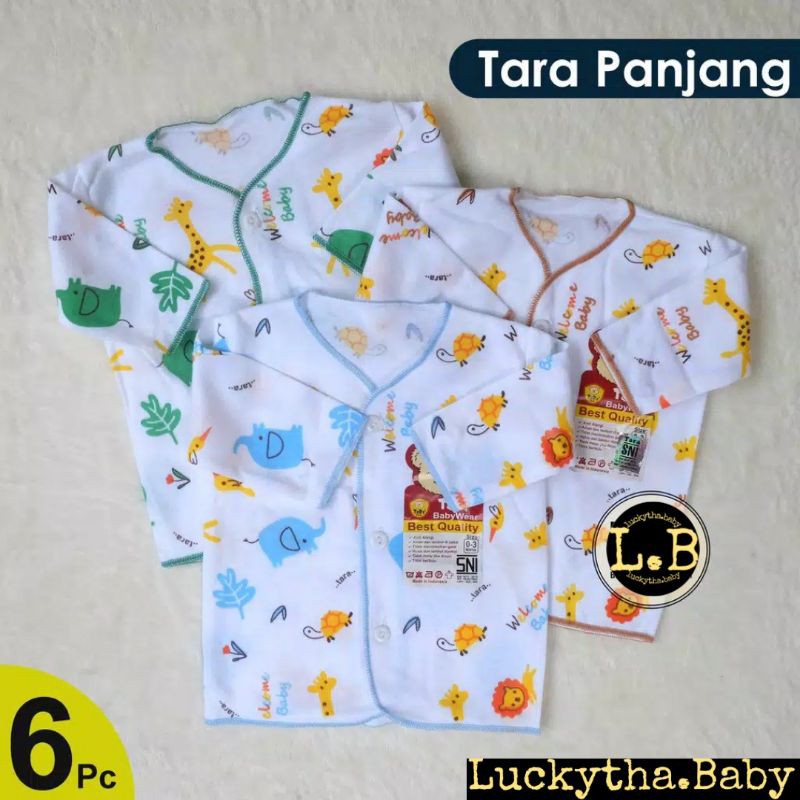 6pcs_baju bayi panjang full print size 0-3 bulan / baju panjang Tara /perlengkapan bayi