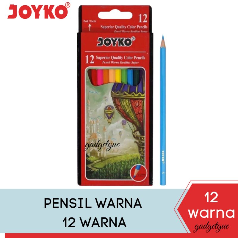 

Pensil Warna Joyko 12 warna Panjang color pencils original murah JOYKO pensil warna panjang 12