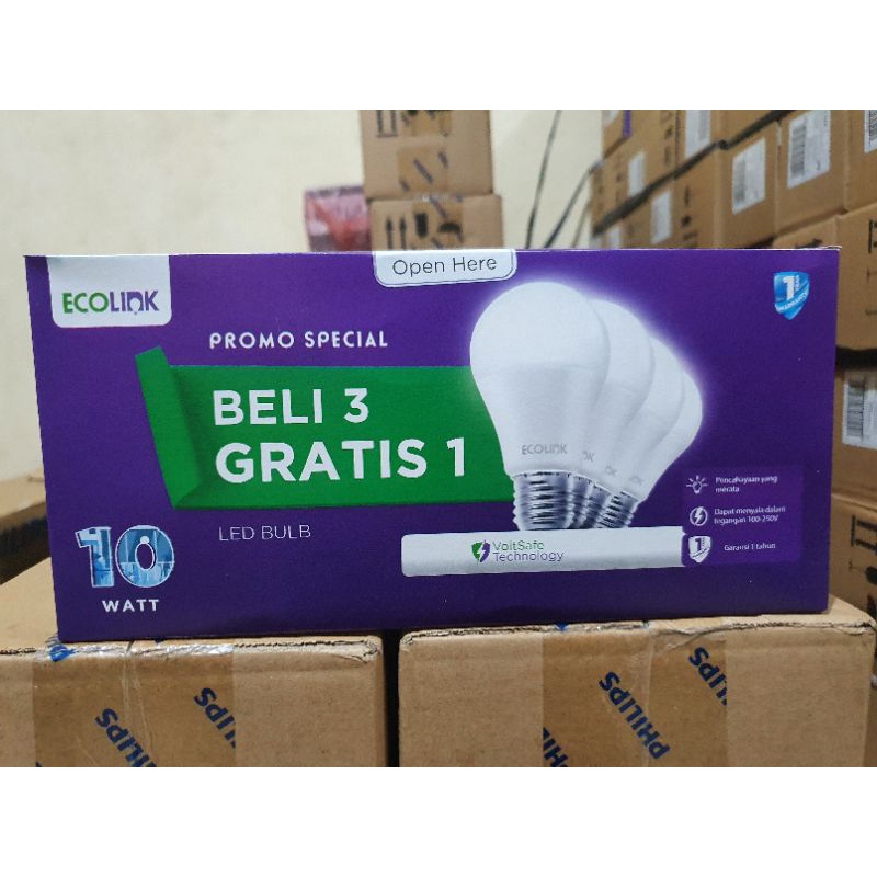 Lampu Paket ECOLINK LEDBulb MultiPack 10w 6500K (putih)