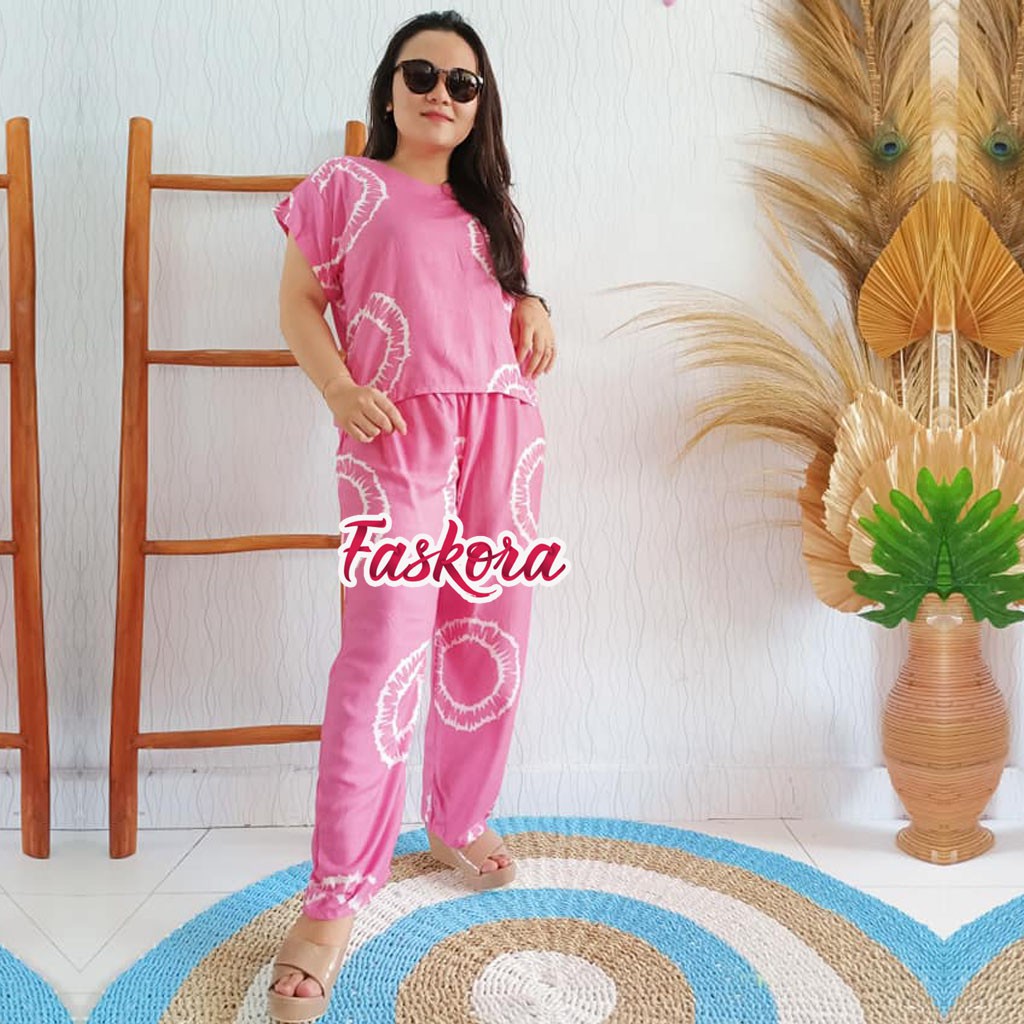 Setelan Rayon Jumbo Pendek XXL Gear / Piyama Wanita Dewasa Jumbo / Pajamas Rayon Set Lengan Pendek