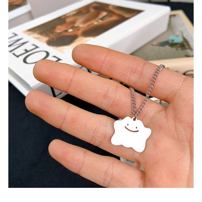 Ditto kalung Keren Bumi kartun disco lucu Pokemon kepribadian sterling silver liontin in hip hop swe