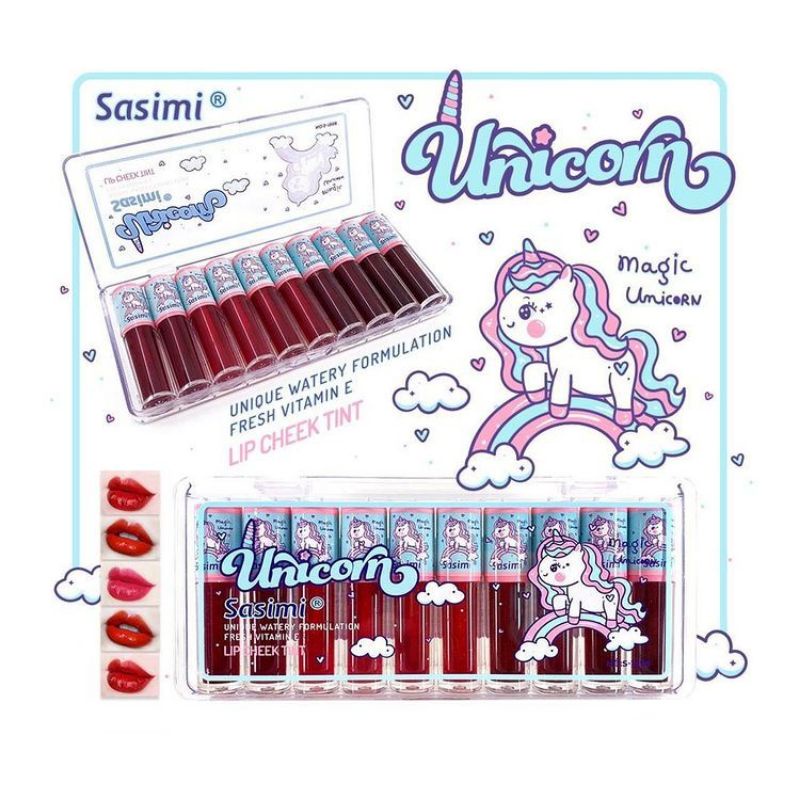 [PER PACK] LIP TINT SASIMI LIP COLORS KARAKTER ISI 10 PCS