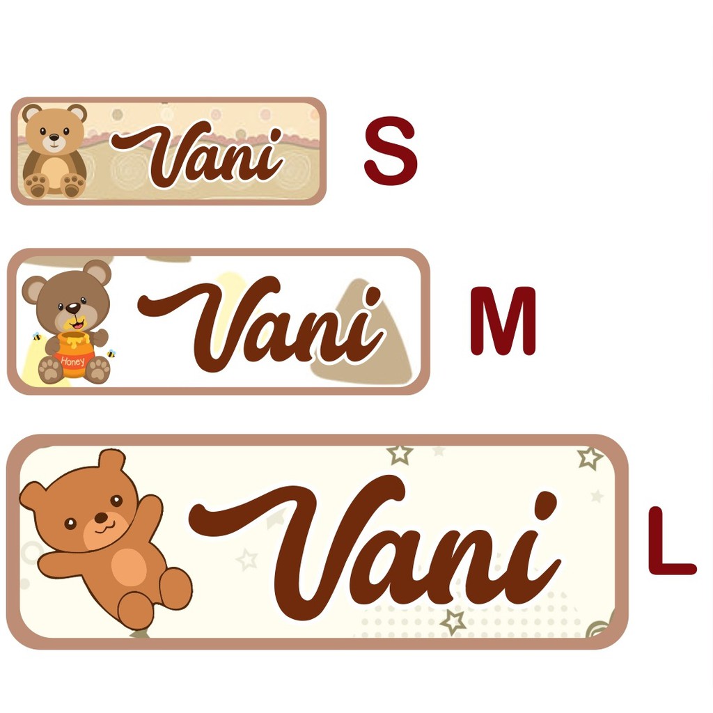 

STIKER LABEL NAMA WATERPROOF BASIC TEDDY BEAR