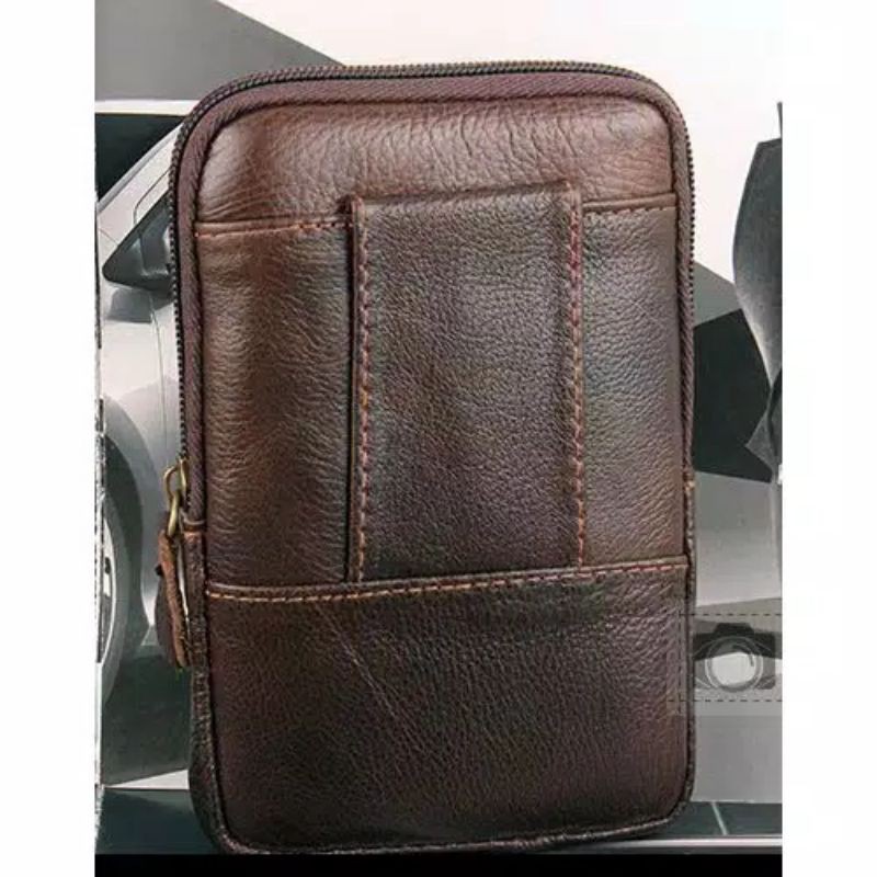 Dompet Hp Kulit / Sarung Hp Magnet Bahan Kulit 2 Slot Vertical Model Terbaru