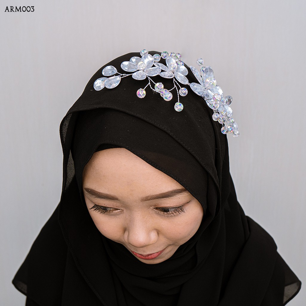 [SIAP KIRIM] HEADPIACE PENGANTIN HIJABERS ASESORIS MODERN WEDDING ARM003