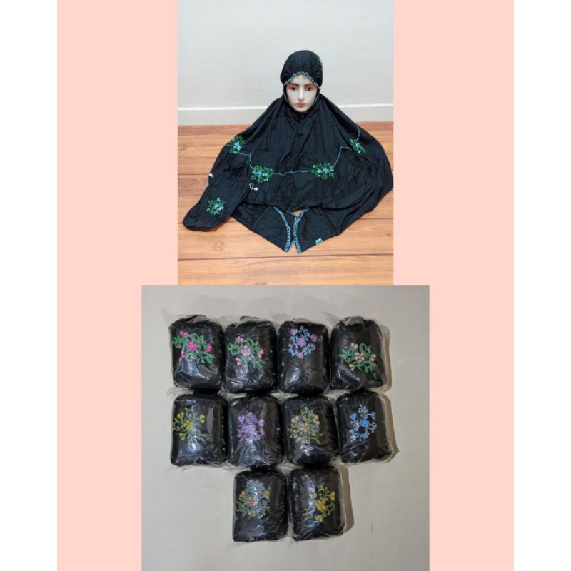 mukena parasut hitam rukuh parasit hitam mukena dewasa mukena terusan mukenah dewasa