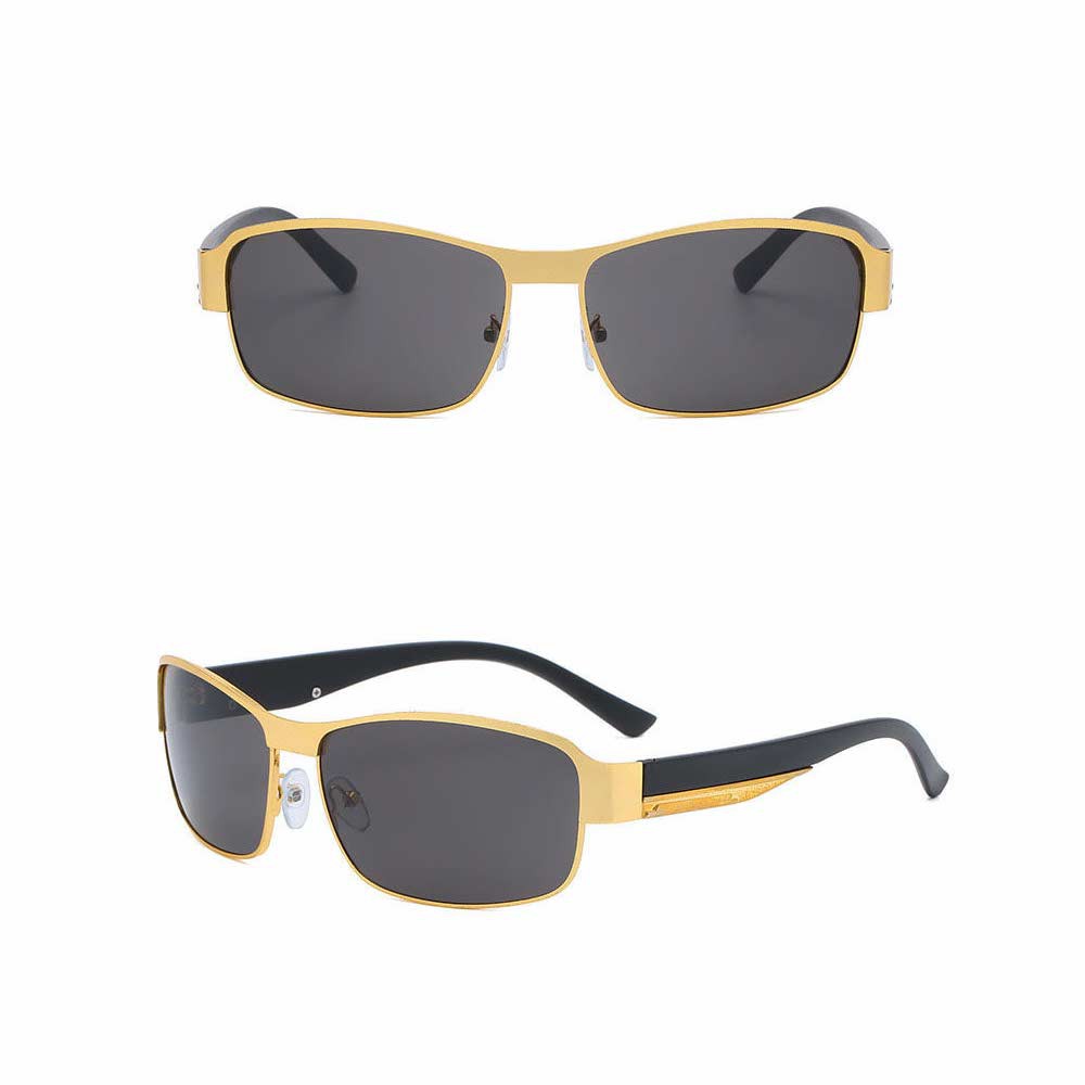 Kacamata Photocromic [ Gold ] Lensa Anti Radiasi - Fashion Pria &amp; Wanita - Design Korea - HM673