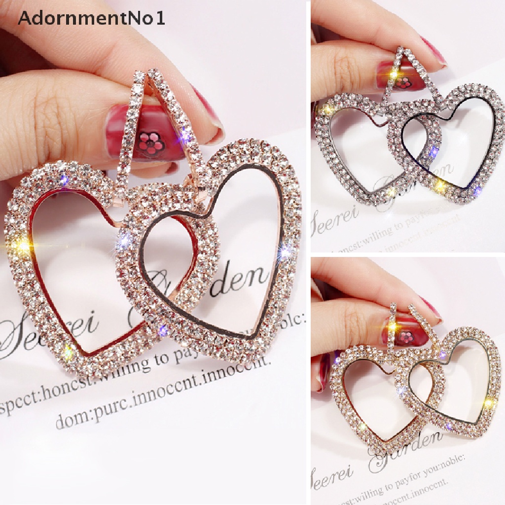 (AdornmentNo1) Anting Bulat Geometri Aksen Kristal Mewah Untuk Perhiasan Wanita / Pernikahan / Hadiah