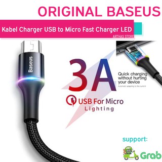 Baseus Kabel Charger USB to Micro Lighting 3A Quick Charge QC3.0 1M