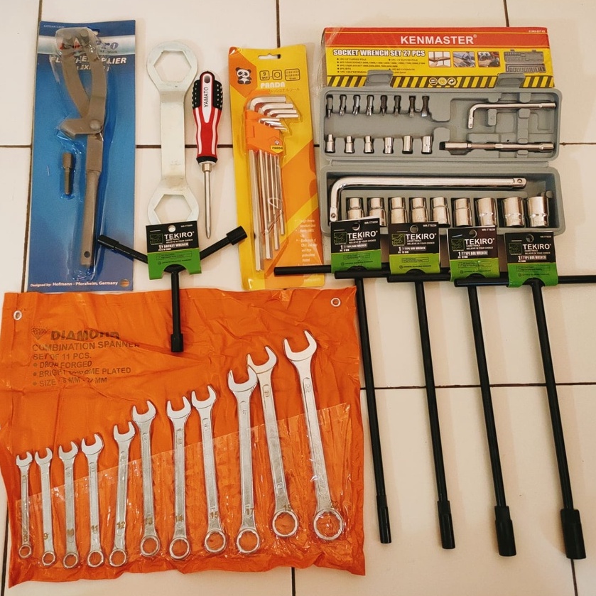 Kunci  Alat Bongkar Motor Paket Lengkap Kunci Sock+Kunci L+Kunci T+Kunci Y+Tracker CVT+Kunci Pas Ring-2