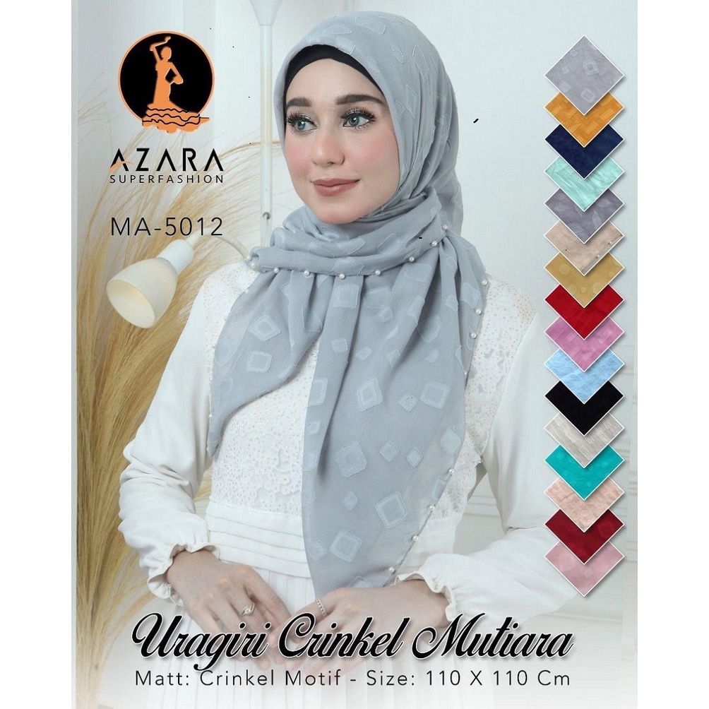 JILBAB SEGI EMPAT URAGIRI SEGIEMPAT MOTIF  FRENCH ROSE RUBIA / RUBIAH SQUARE BY AZARA CERUTY MUTIARA HARGA GROSIR