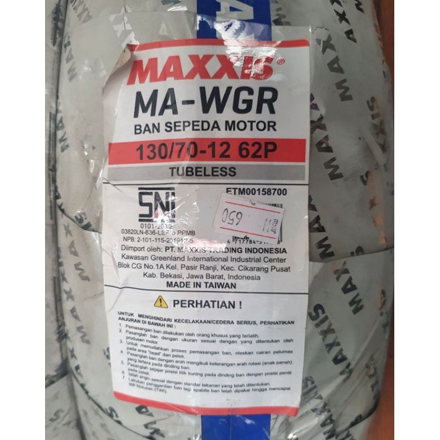 Ban Maxxis MA WG . MAWG  uk 130/70 - 12 . Ban Vespa Sprint . Kawasaki KSR . All New Scoopy 2017