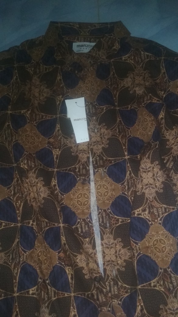 Manzone Kemeja Batik Pria Lengan Pendek Slim Fit Birawa 4-best Buy-brown