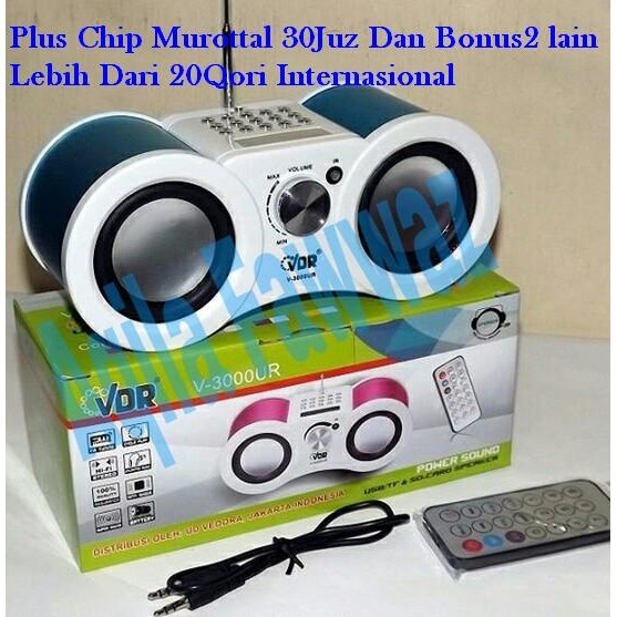 Promo Speaker Murottal VDR V 3000UR Audio Al Quran hafalan 20 Q0ri Berkualitas