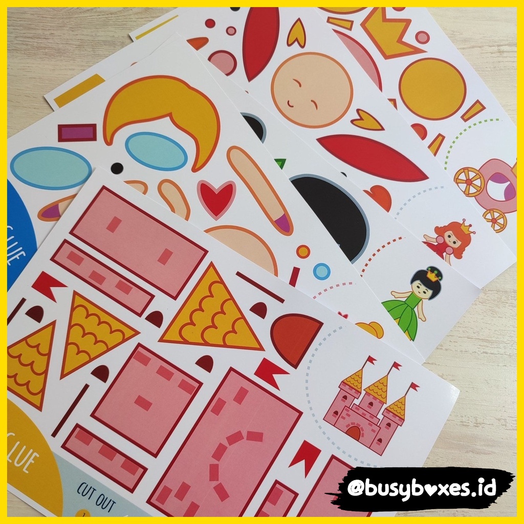 [busyboxes.id] cut and glue princess aktivitas paud preachool mainan edukasi gunting tempel