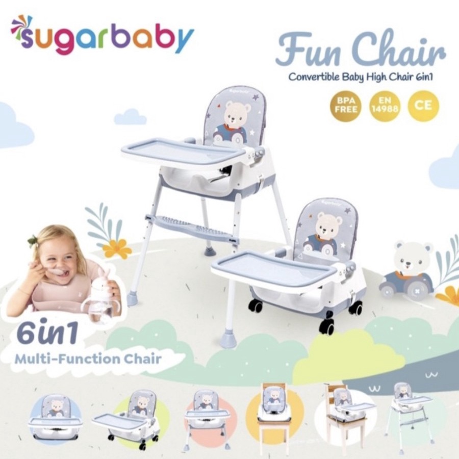 Kursi Makan Bayi Sugarbaby Fun Chair Convertible Baby High Chair 6in1